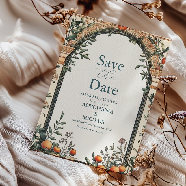 Save The Date Mariage méditerranéen illustré (Créateur téléchargé)