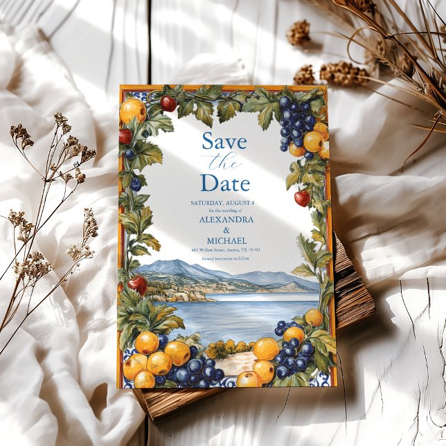 Save The Date Mariage méditerranéen illustré (Créateur téléchargé)