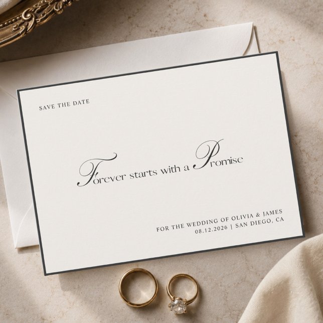 Save The Date Mariage minimal élégant de luxe en écriture (Créateur téléchargé)