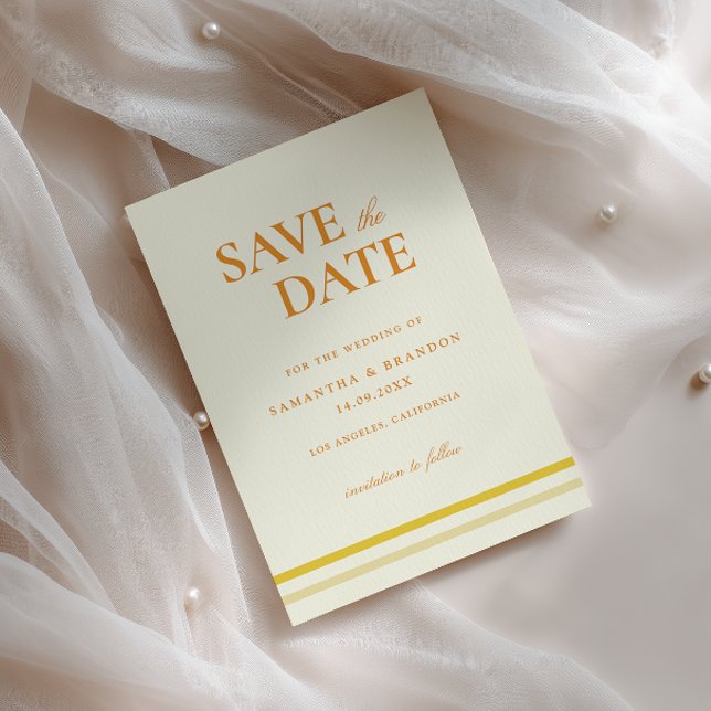 Save The Date Mariage minimal moderne écriture formelle jaune be (Créateur téléchargé)