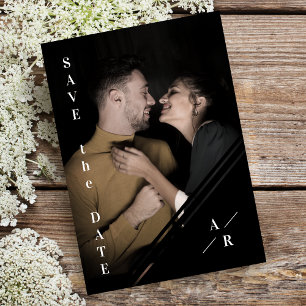 Save The Date Mariage minimaliste B&W Sophisticated Photo Couple