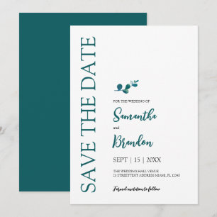 Save The Date Mariage minimaliste botanique eucalyptus