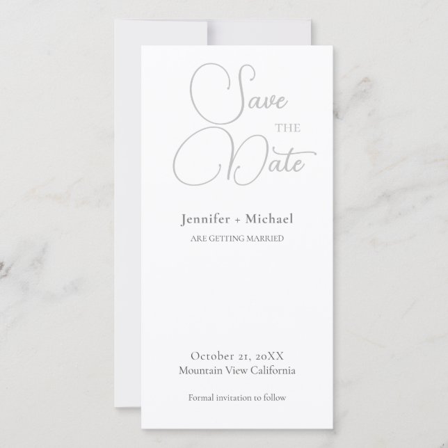 Save The Date Mariage Minimaliste Calligraphie  (Devant)