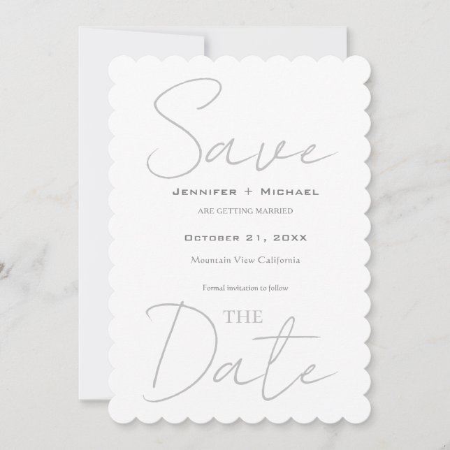 Save The Date Mariage Minimaliste Calligraphie   (Devant)