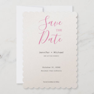 Save The Date Mariage Minimaliste Calligraphie Champagne 
