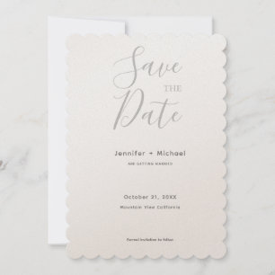 Save The Date Mariage Minimaliste Calligraphie Champagne 
