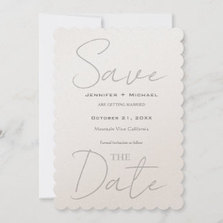 Save The Date Mariage Minimaliste Calligraphie Champagne