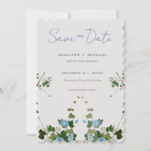 Save The Date Mariage Minimaliste Calligraphie Florale 