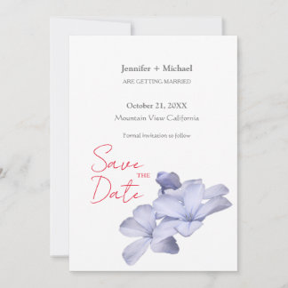 Save The Date Mariage Minimaliste Calligraphie Florale