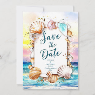Save The Date Mariage minimaliste de la plage de script