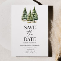 Mariage minimaliste des pins neigeux d'hiver
