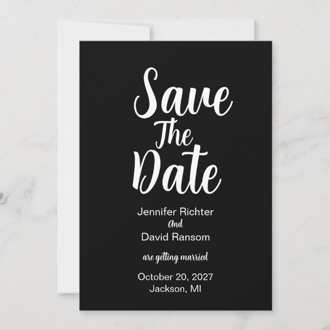 Save The Date Mariage Minimaliste Élégant  (Devant)