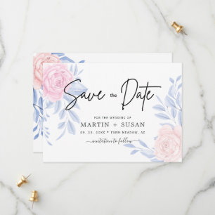 Save The Date Mariage minimaliste élégant rose rose moderne