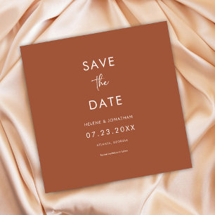 Save The Date Mariage minimaliste en terre cuite moderne