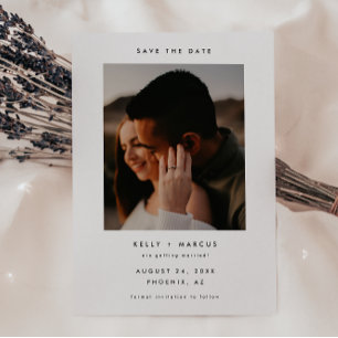 Save The Date Mariage minimaliste et moderne personnalisé avec 2