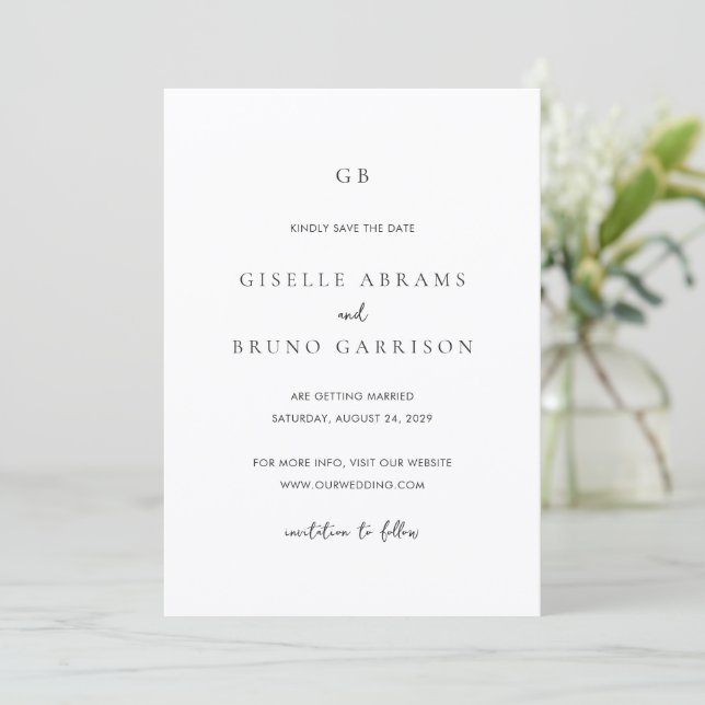 Save The Date Mariage minimaliste moderne (Debout devant)