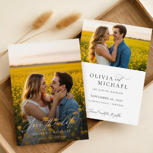 Save The Date Mariage Minimaliste Moderne 2 Photos