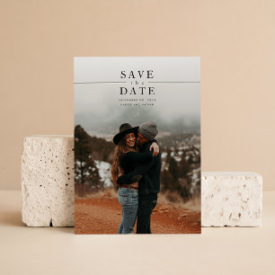 Save The Date Mariage minimaliste moderne avec code QR photo