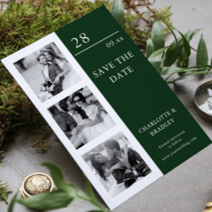Save The Date Mariage minimaliste moderne avec quatre photos