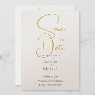 Save The Date Mariage Minimaliste Moderne Calligraphie Simple