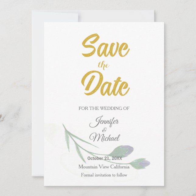Save The Date Mariage Minimaliste Moderne Calligraphie Simple (Devant)