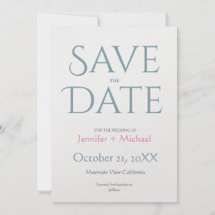 Save The Date Mariage Minimaliste Moderne Chic