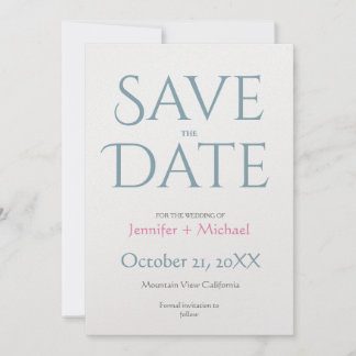 Save The Date Mariage Minimaliste Moderne Chic