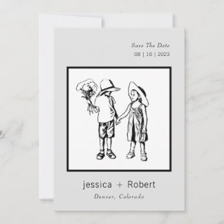 Save The Date Mariage minimaliste moderne de design sucré