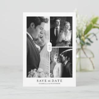 Save The Date Mariage Minimaliste Moderne Multi Photo