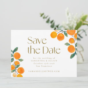 Save The Date Mariage minimaliste moderne pour agrumes orange