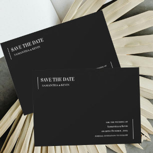 Save The Date Mariage Minimaliste Noir Et Blanc Enregistrer La D