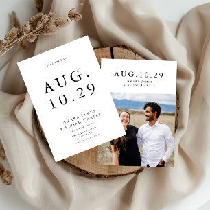 Save The Date Mariage minimaliste noir et blanc moderne
