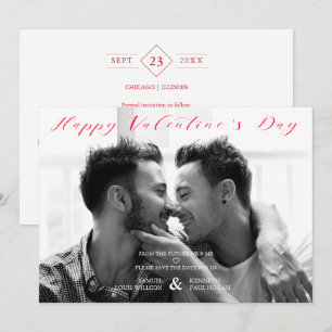 Save The Date Mariage minimaliste photo Saint-Valentin