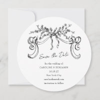 Mariage Minimaliste Romantique Noir et Blanc Vinta