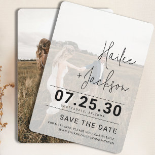 Save The Date Mariage minimaliste stationnaire avec couverture p