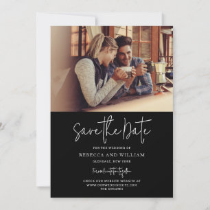 Save The Date Mariage moderne à la main avec deux photos