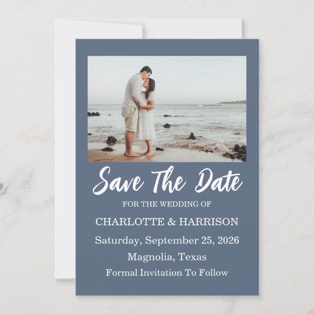 Save The Date Mariage moderne aquarelle paysage côtier (Devant)