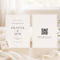 Mariage moderne avec QR code noir et blanc