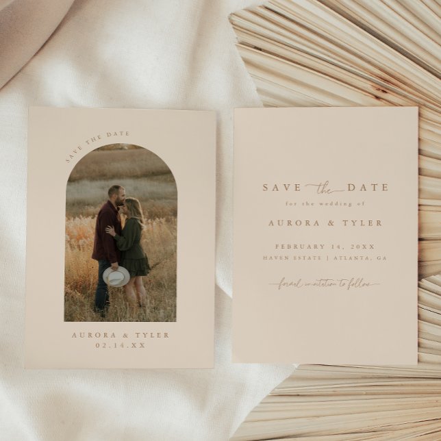 Save The Date Mariage Moderne Bohème avec Arche Photo (Créateur téléchargé)