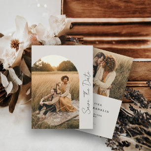 Save The Date Mariage moderne Boho Frame Neutral Photo