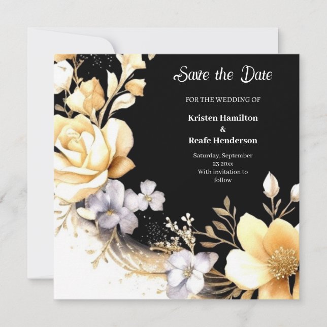 Save The Date Mariage moderne chic (Devant)