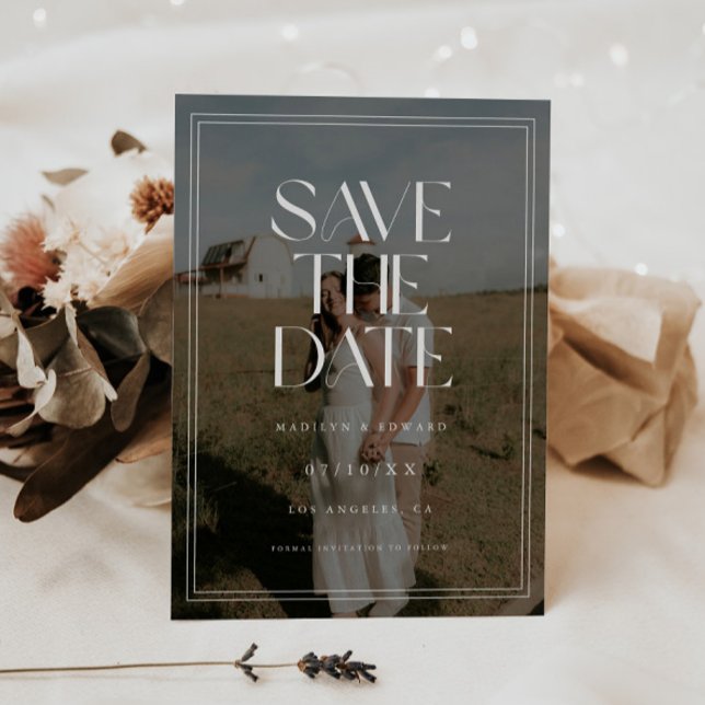 Save The Date Mariage Moderne Classique avec Typographie Gras et (Créateur téléchargé)