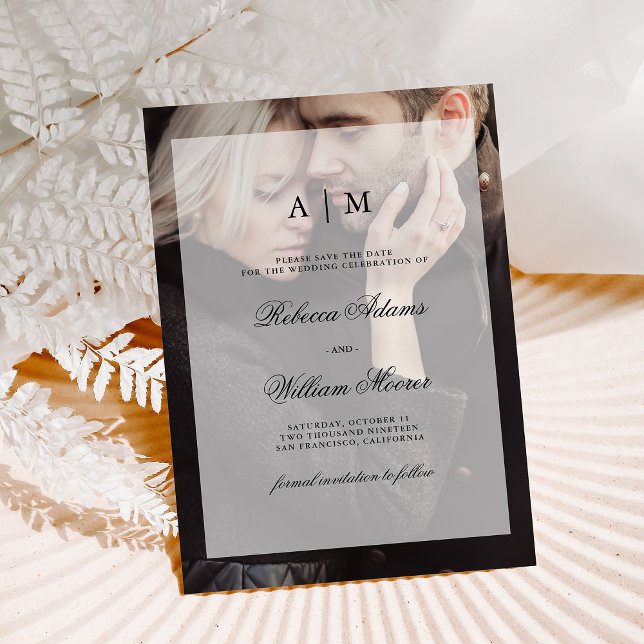 Save The Date Mariage moderne Enregistrer la date | Photo avec s (Créateur téléchargé)