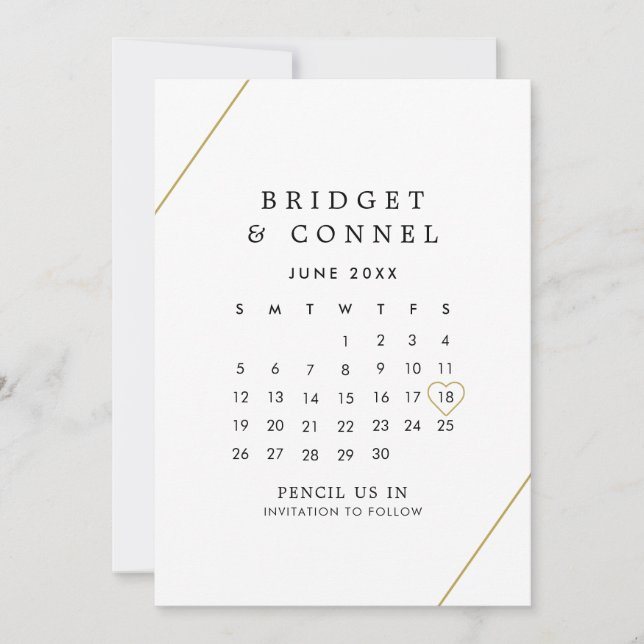 Save The Date Mariage Moderne Géométrique de Bridget (Devant)