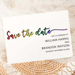Save The Date Mariage moderne LGBT Photo Enregistrer la date