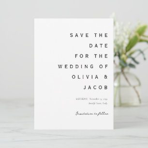 Save The Date Mariage moderne minimaliste