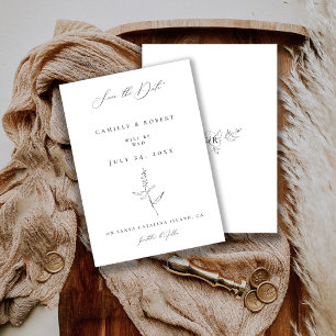 Save The Date Mariage Moderne Minimaliste Calligraphie Noir/Blan