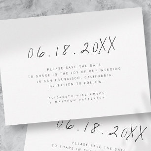 Save The Date Mariage moderne minimaliste écrit à la main