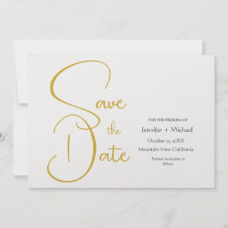 Save The Date Mariage Moderne Minimaliste Écriture Calligraphiqu