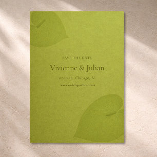 Save The Date Mariage Moderne Minimaliste Tendance Vert Chartreu
